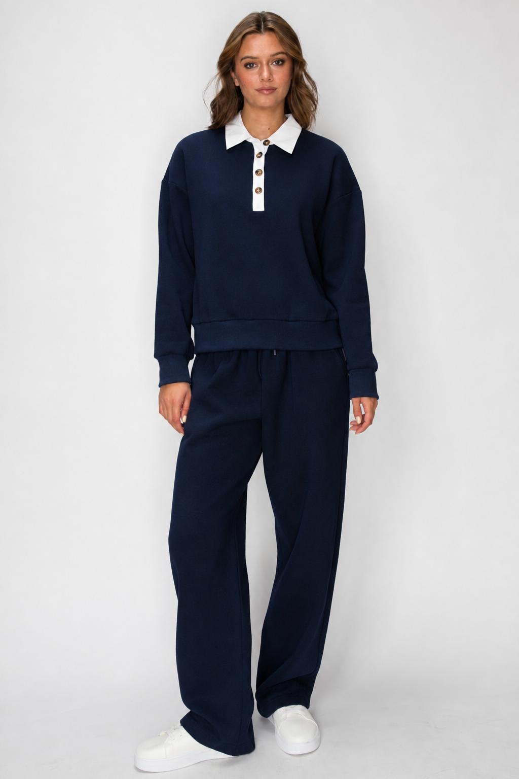 Ellis Collared Fleece Pullover- Brown (Pack XS-S-M-L 1-2-2-1)