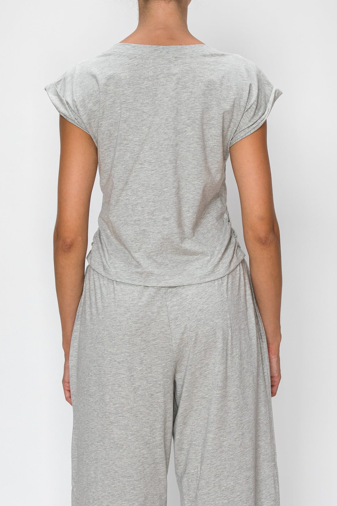 Cross Over Sleeveless Tee- Heather Gray (Pack XS-S-M-L 1-2-2-1)