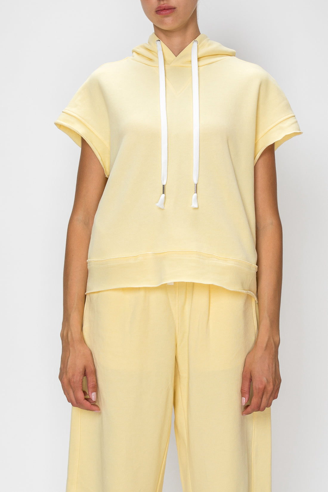 Short Sleeve French Terry Hoodie Tee by Knit Riot