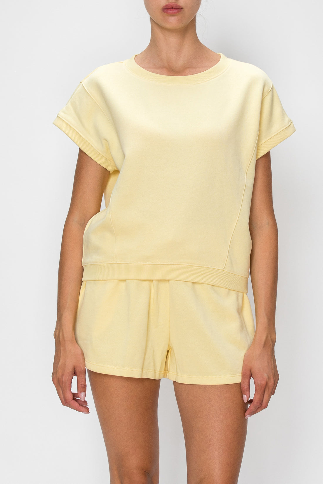 French Terry Anchor Shorts- Yellow (Pack XS-S-M-L 1-2-2-1)