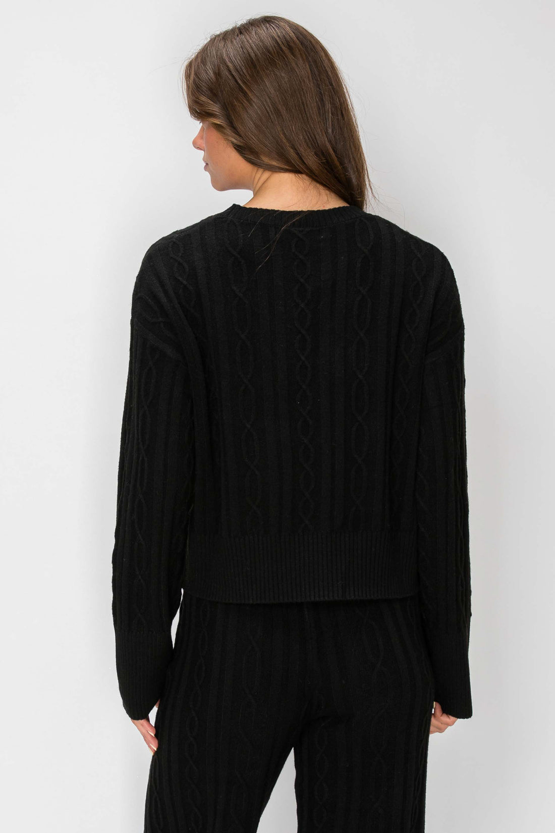 Sierra Tie-Front Cable-Knit Cardigan