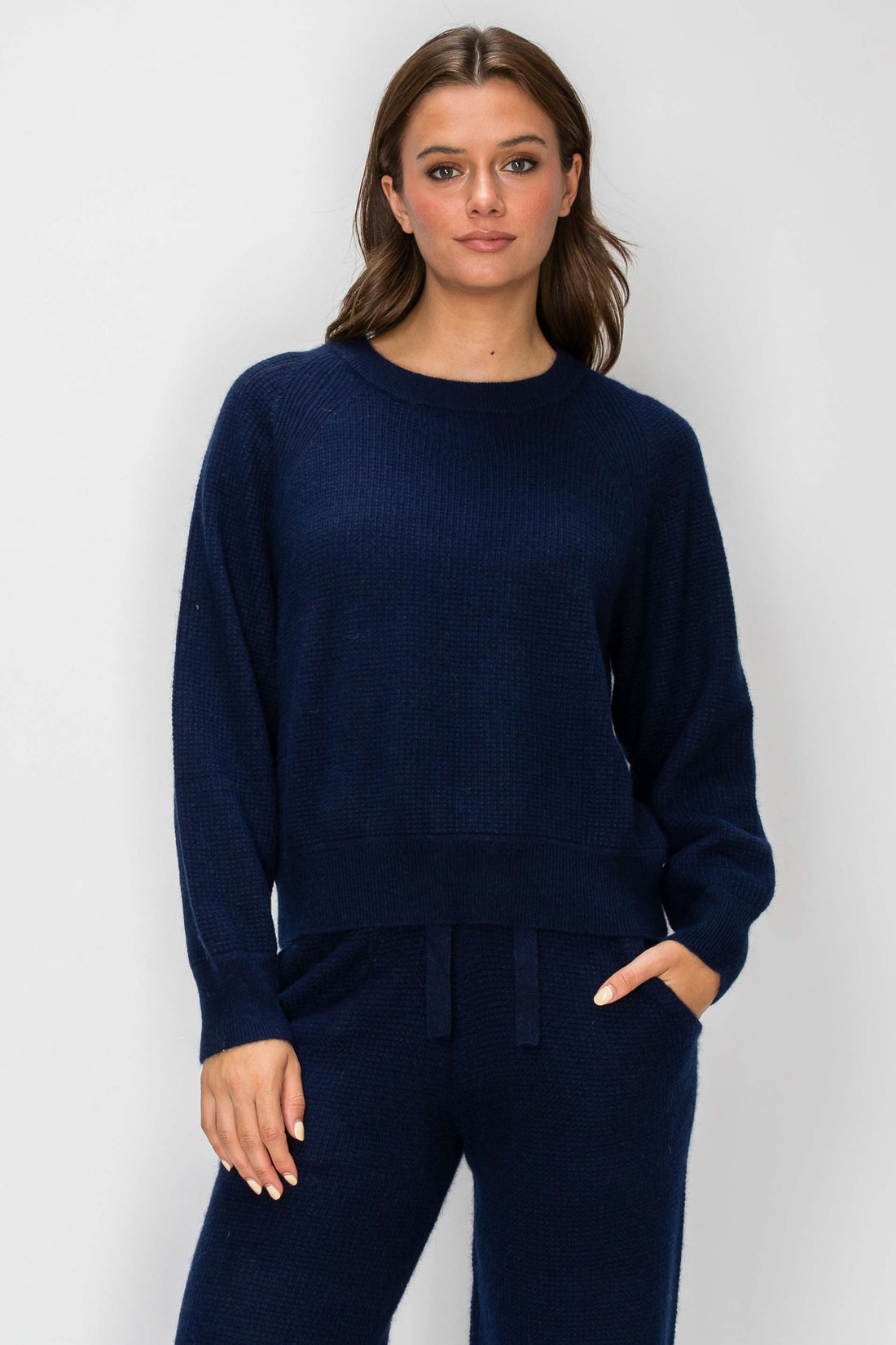 Angora Cashmere Waffle Pullover
