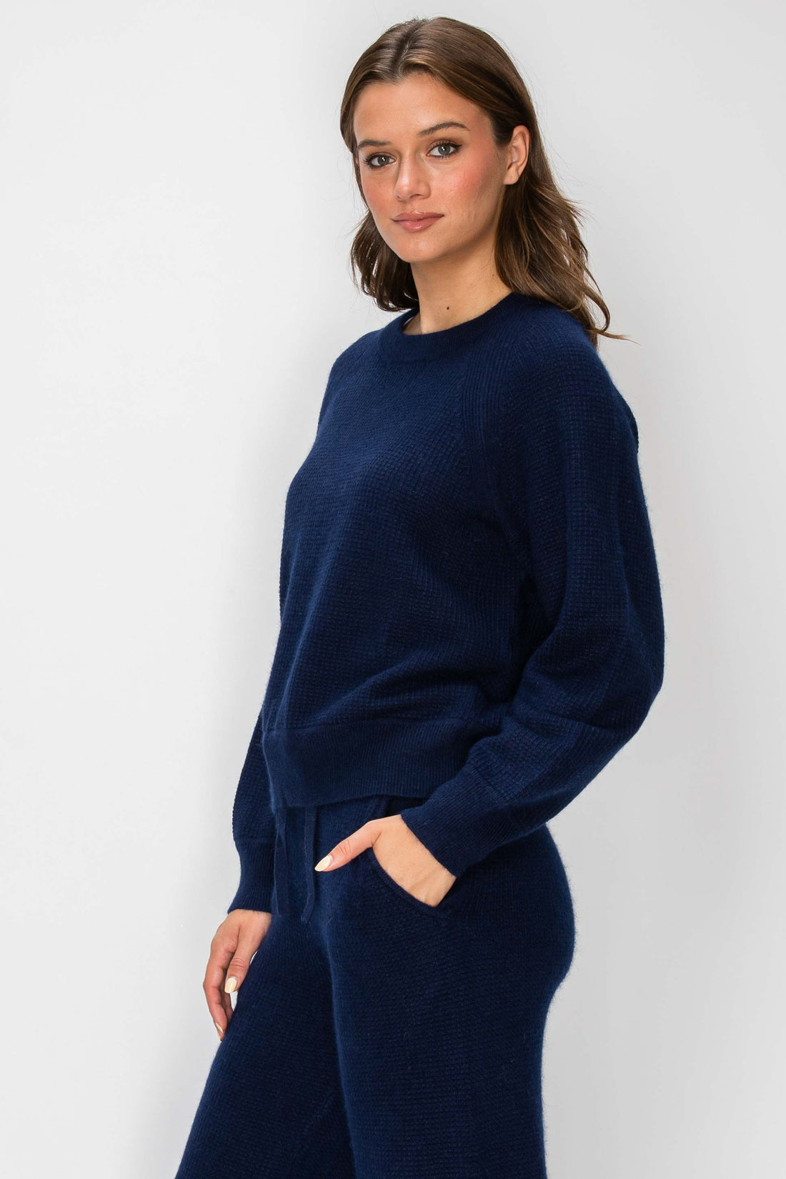 Angora Cashmere Waffle Pullover