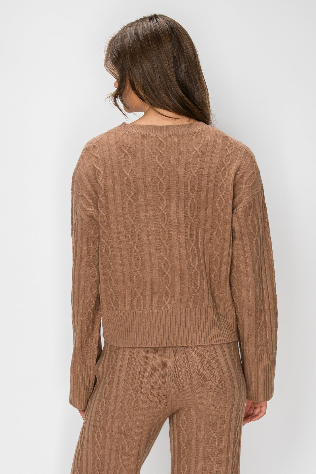 Sierra Tie-Front Cable-Knit Cardigan