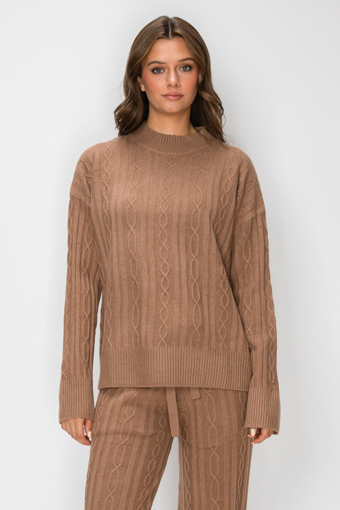 Sierra Cable-Knit Mock Neck