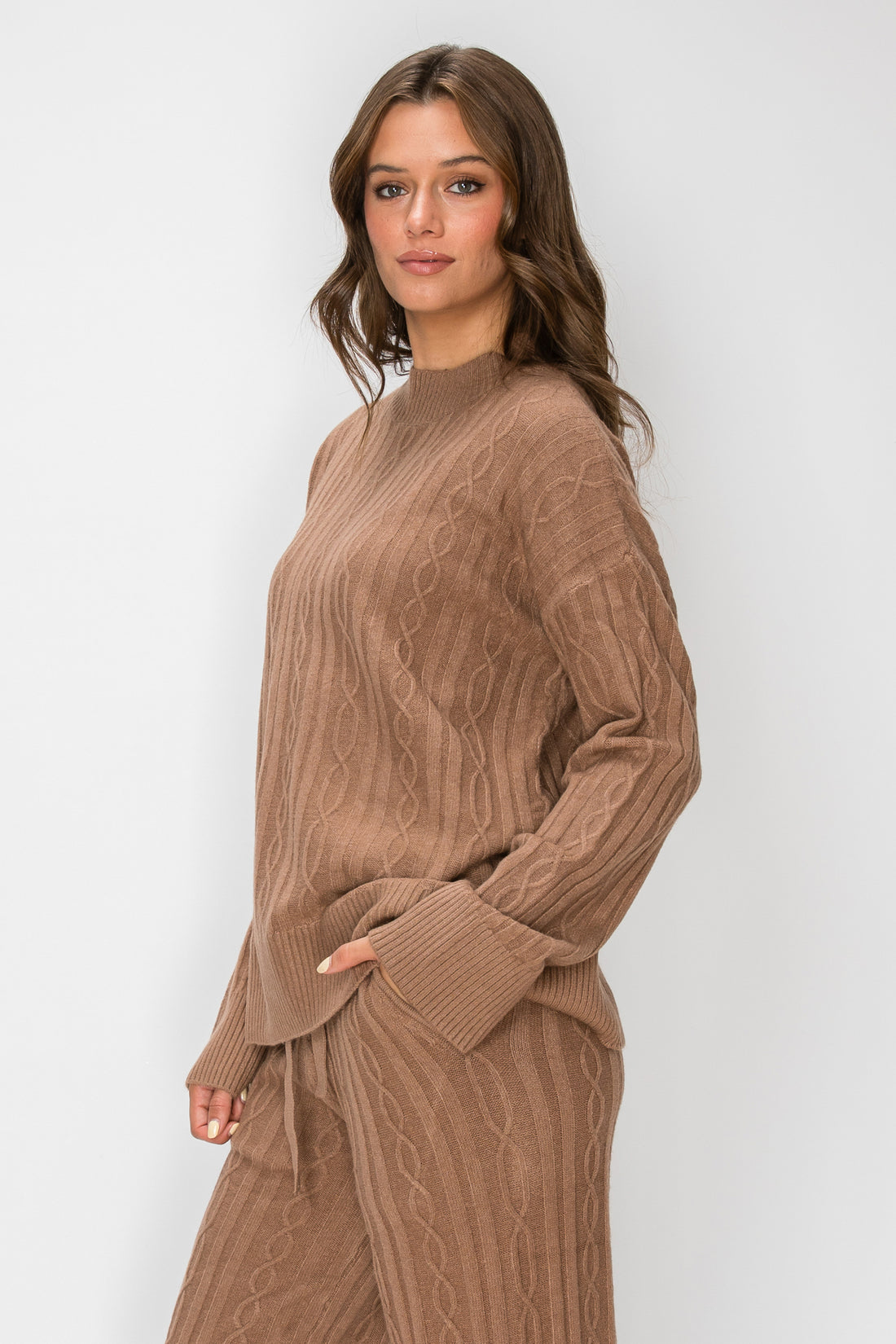 Sierra Cable-Knit Mock Neck