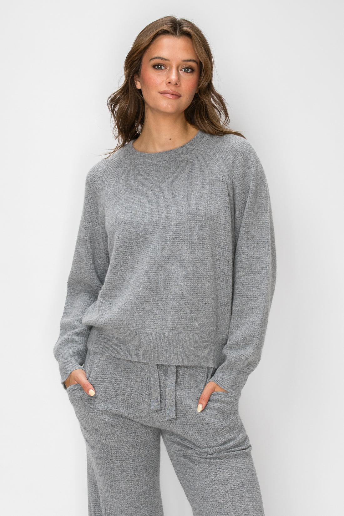 Angora Cashmere Waffle Pullover
