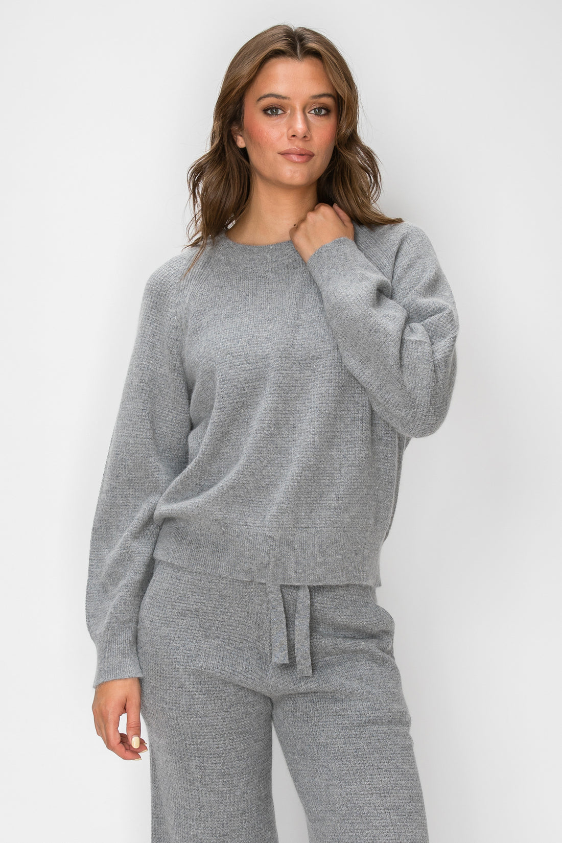 Angora Cashmere Waffle Pullover