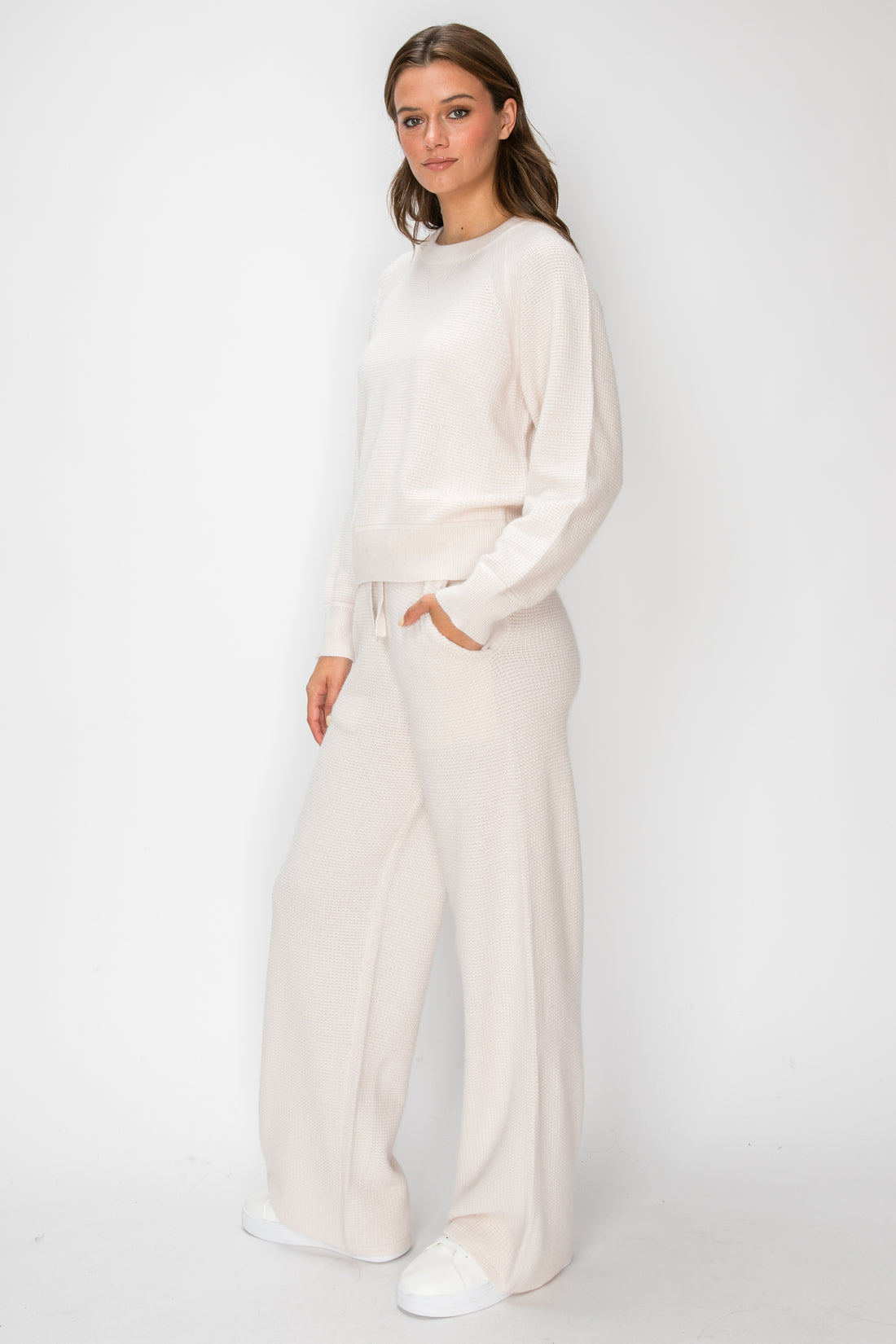 Angora Cashmere Waffle Pullover