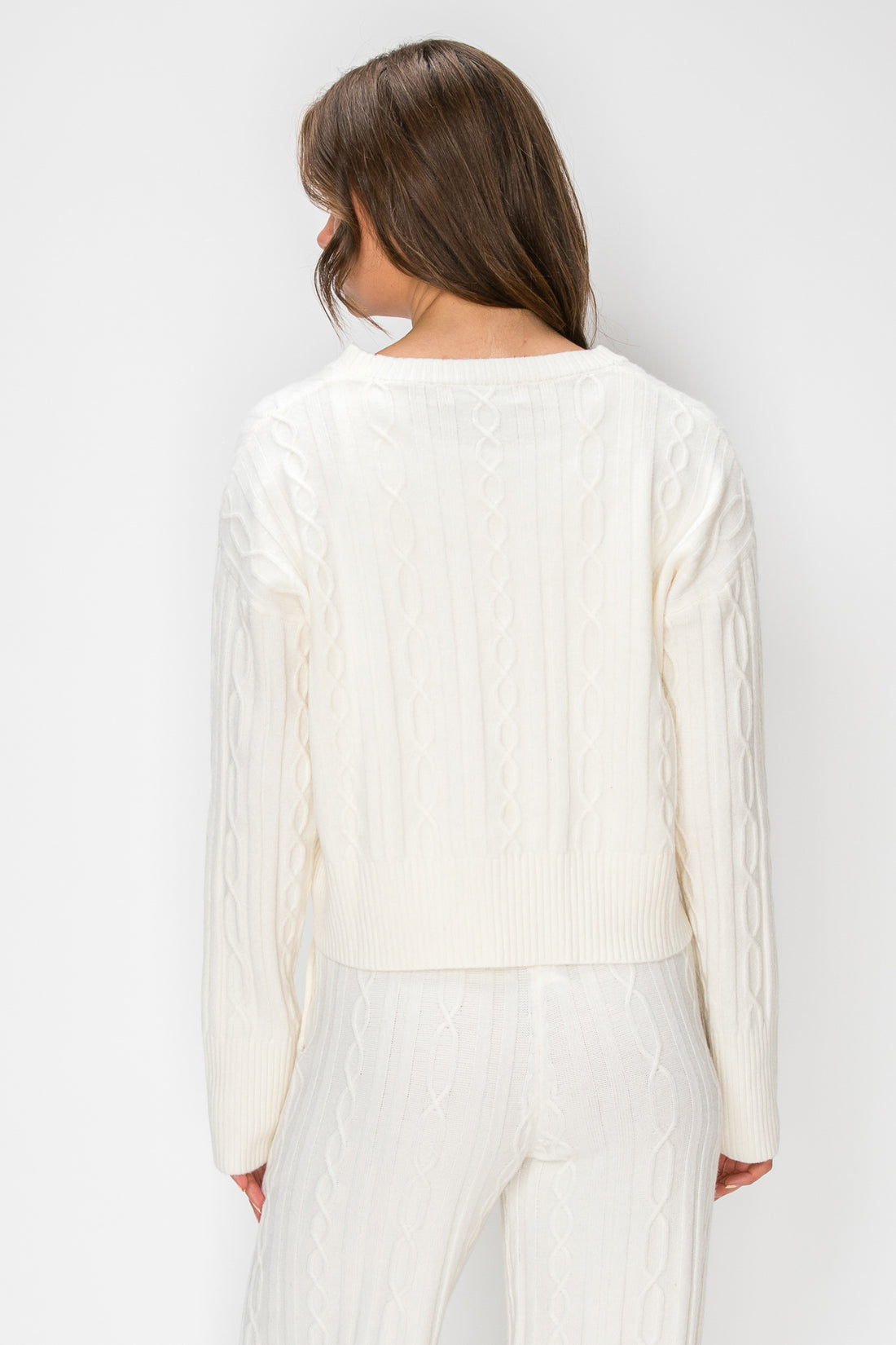 Sierra Tie-Front Cable-Knit Cardigan