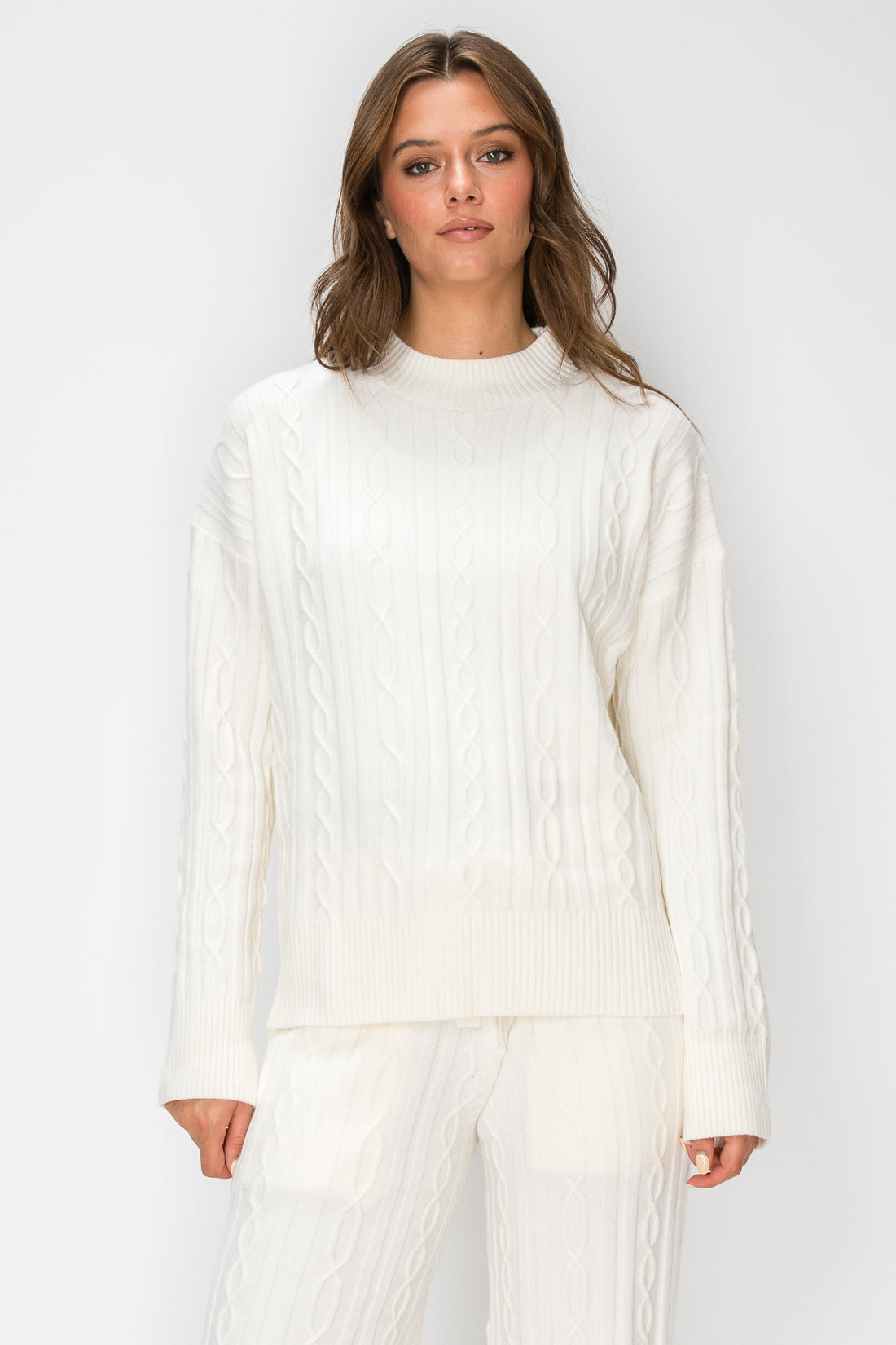 Sierra Cable-Knit Mock Neck