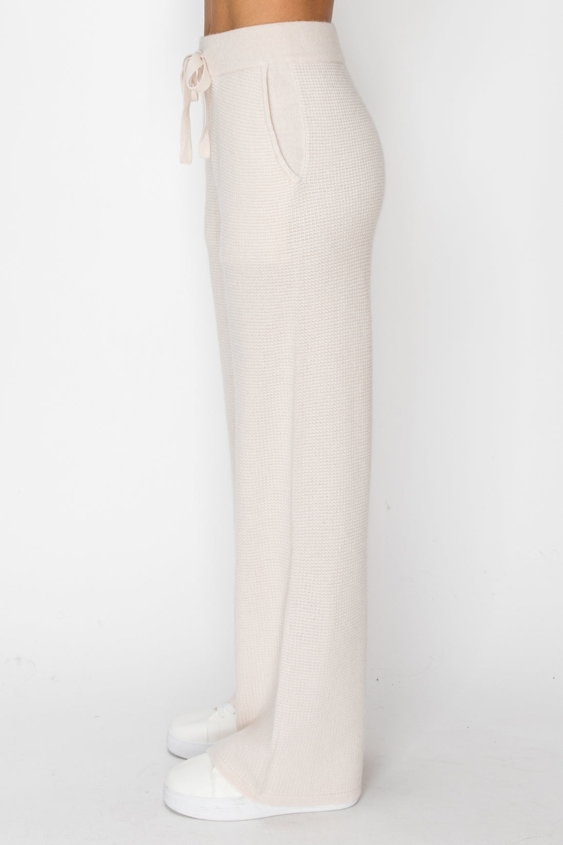 P1234 Angora Cashmere Waffle Pant - Cashmere Sand