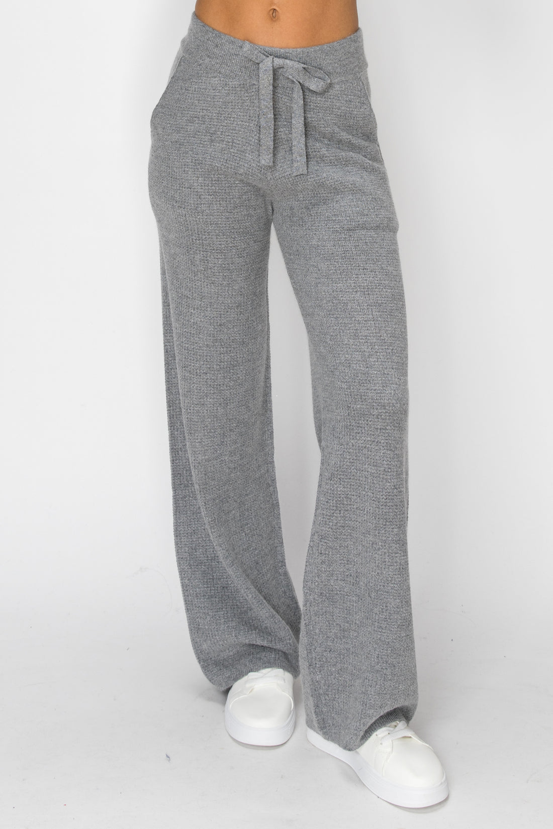 P1234 Angora Cashmere Waffle Pant - H Grey