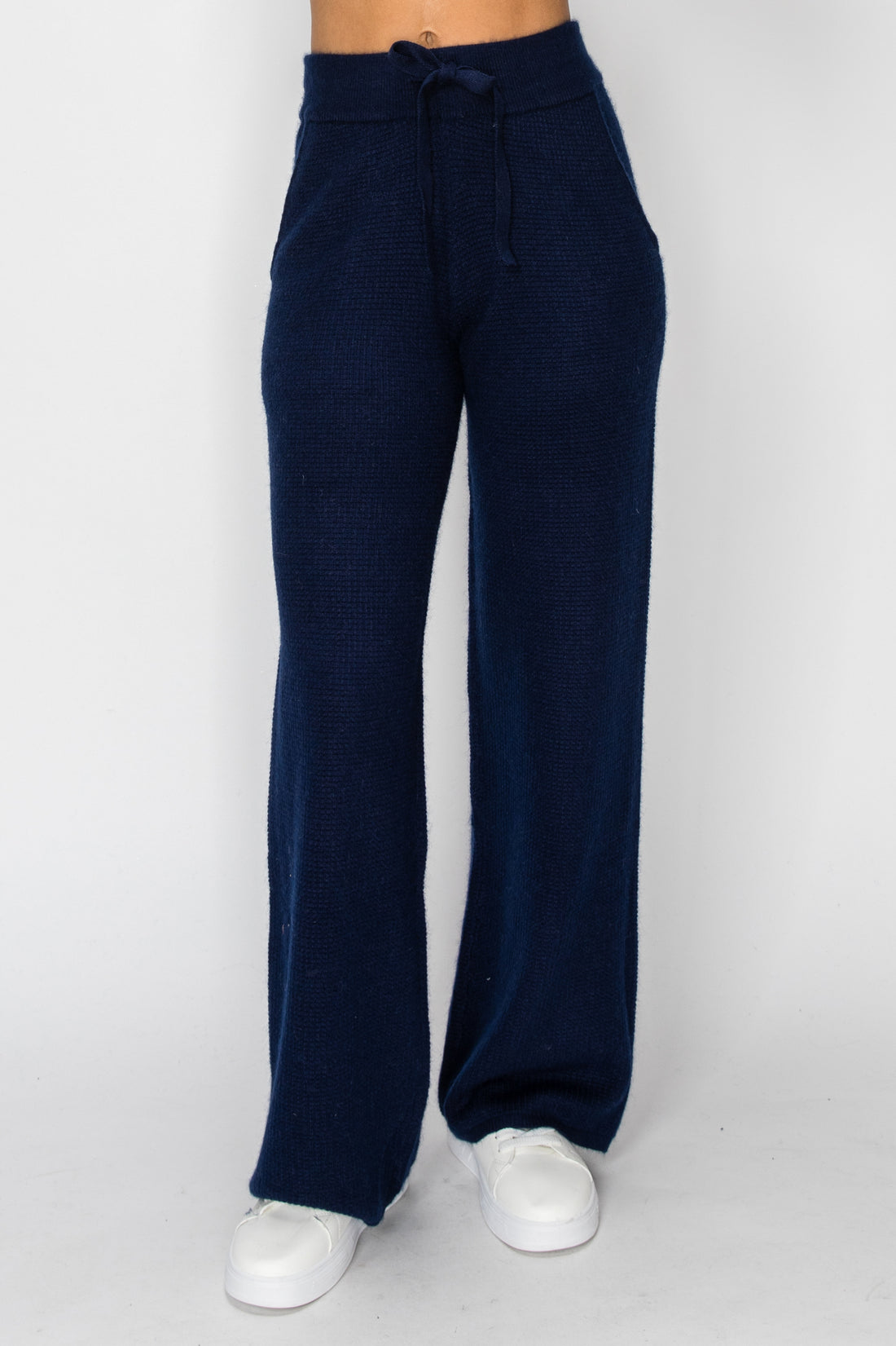 P1234 Angora Cashmere Waffle Pant - Navy