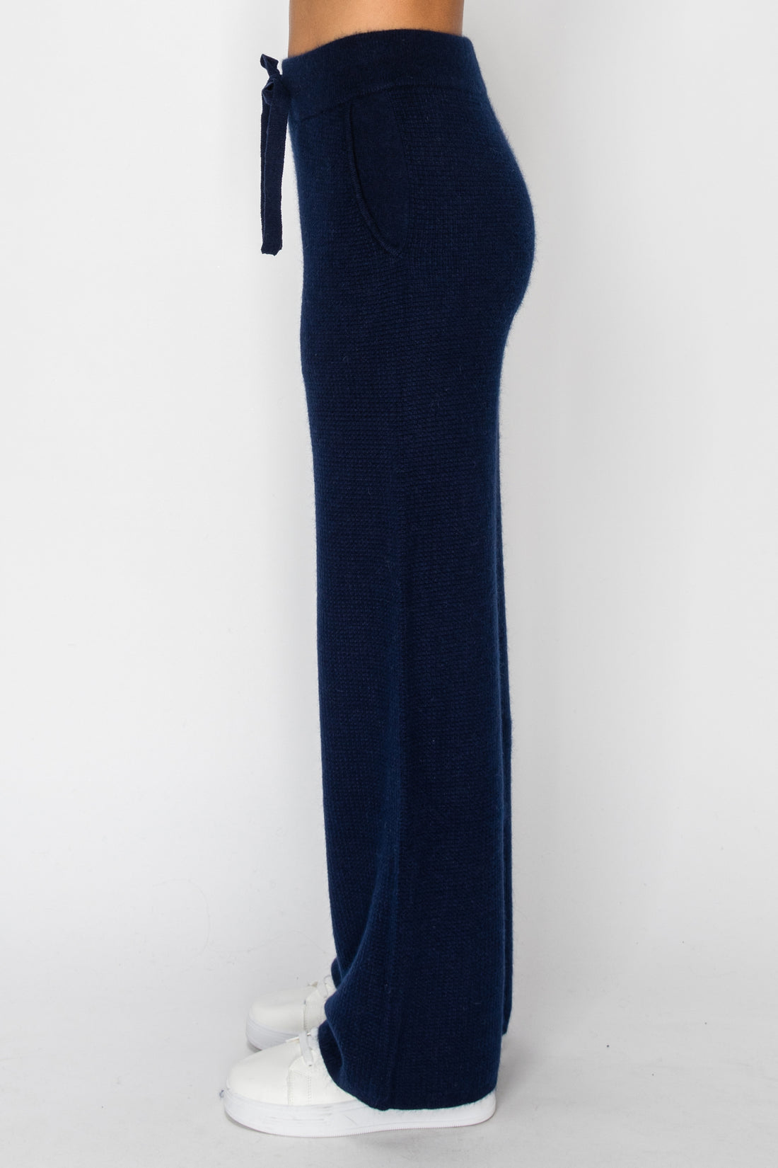 P1234 Angora Cashmere Waffle Pant - Navy