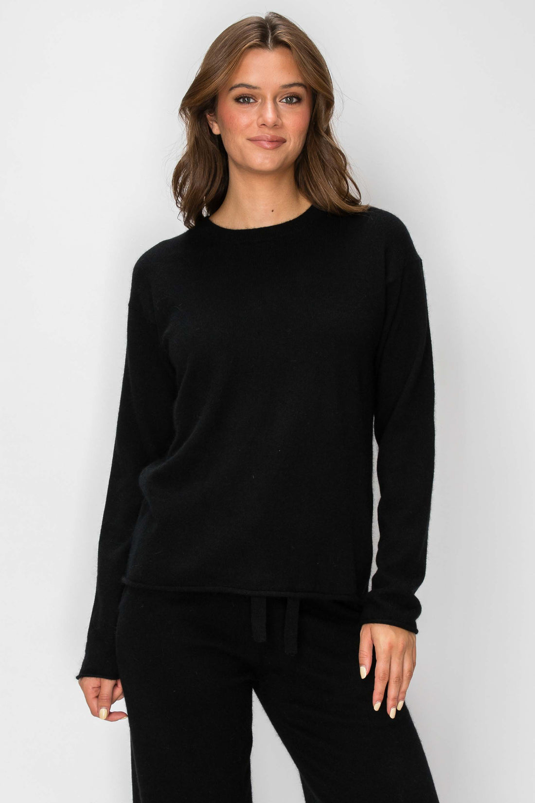T1233 Cloudmere Raw Edge Pullover - Black