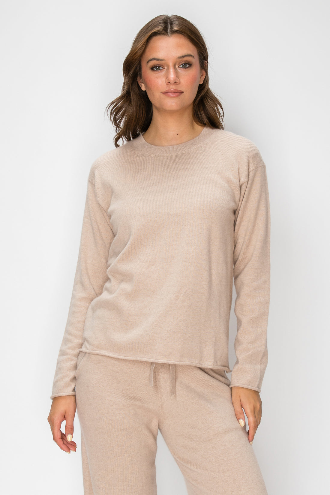 T1233 Cloudmere Raw Edge Pullover - Oat Melange