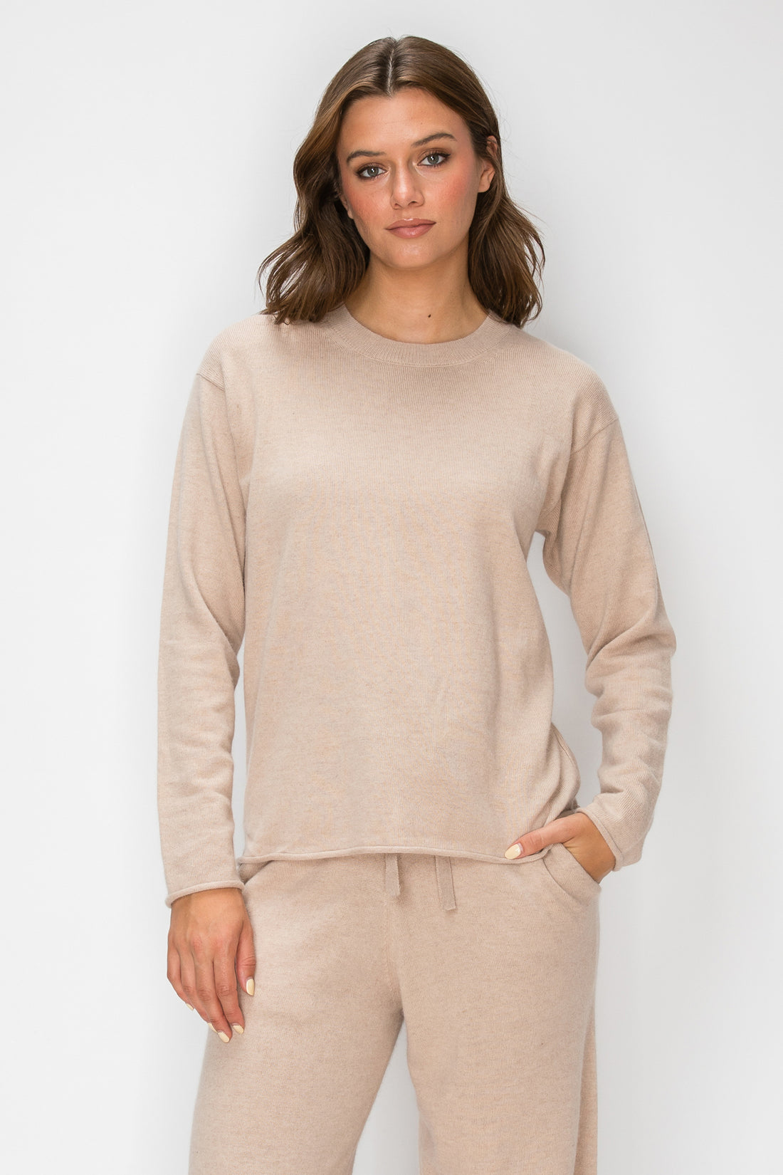 T1233 Cloudmere Raw Edge Pullover - Oat Melange