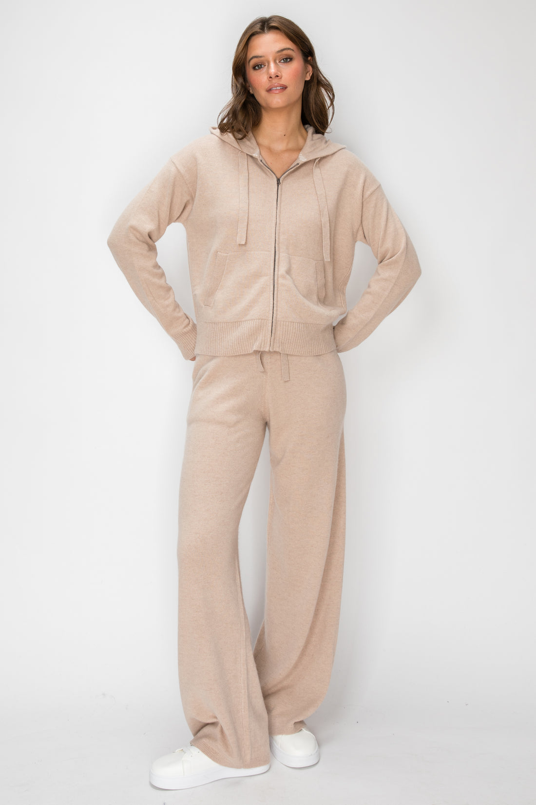 T1235 Cloudmere Zip Hoodie - Oat Melange