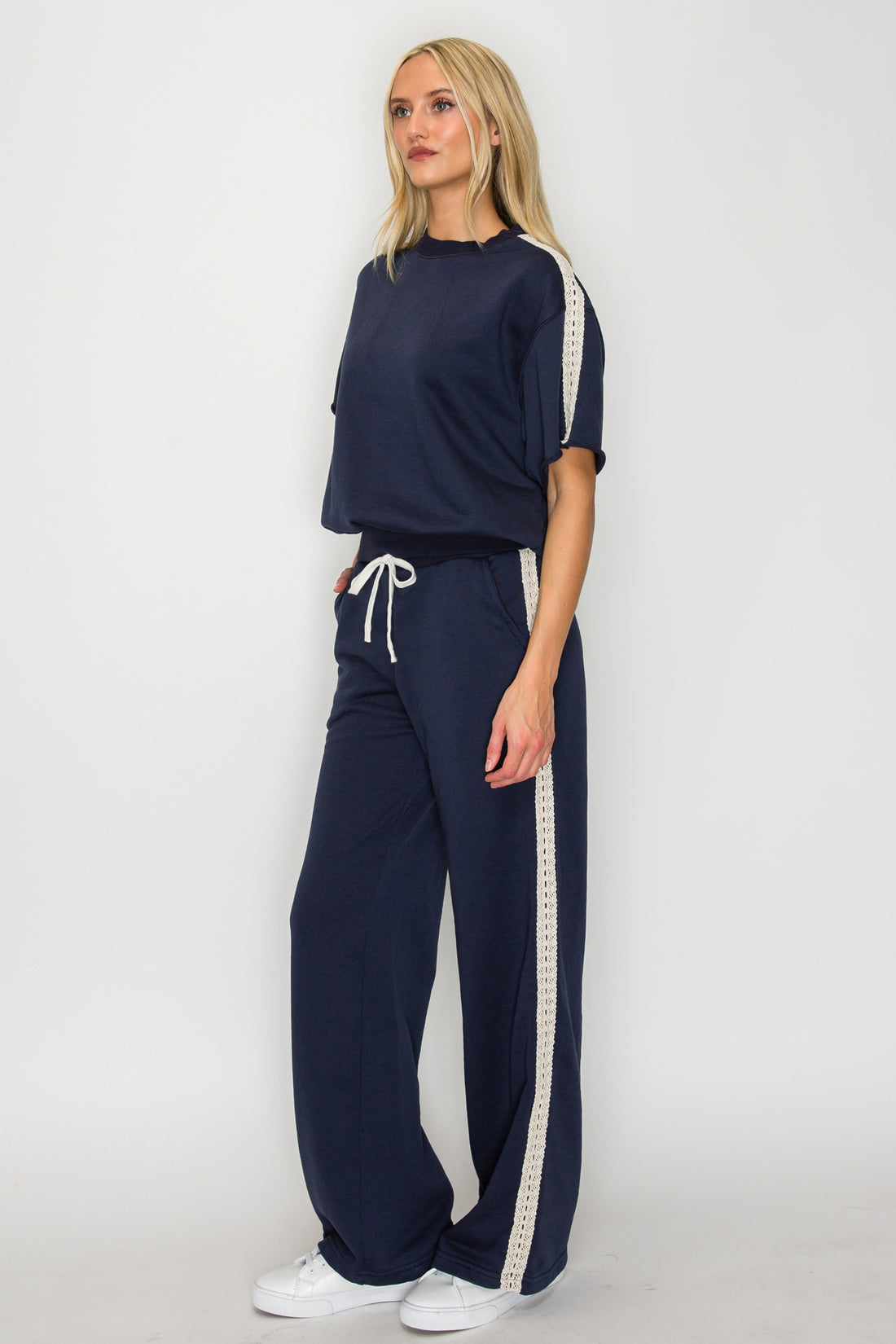 Side Lace French Terry Pants