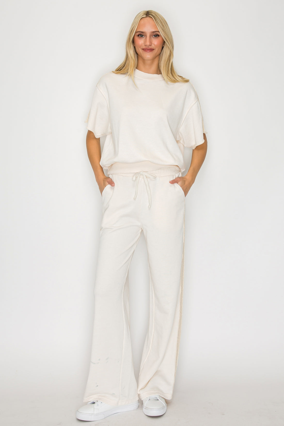 Side Lace French Terry Pants