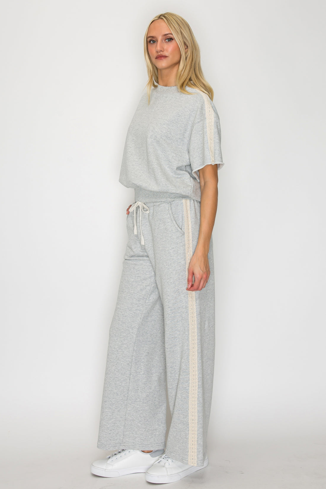 Side Lace French Terry Pants