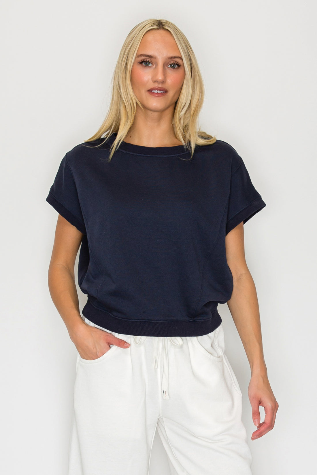 Dolman Sleeve French Terry Top- Navy (Pack XS-S-M-L 1-2-2-1)