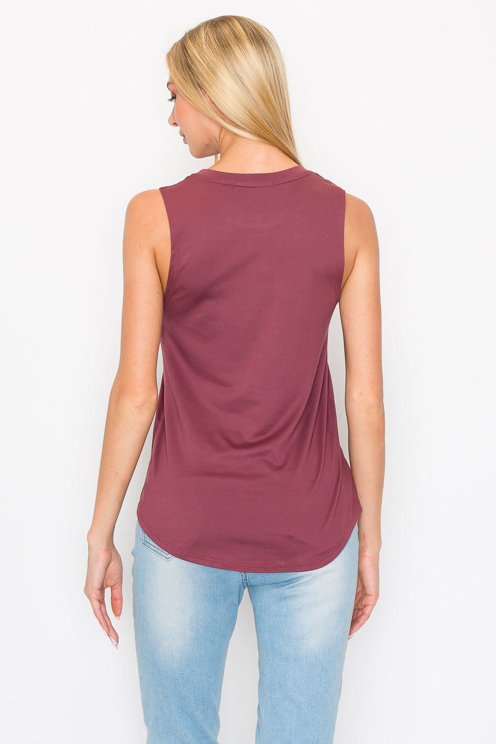 Slim Fit Basic Tank Top - Berry