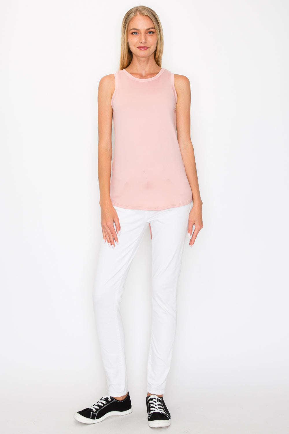 Ruched Drawstring Back Tank Top - Rose