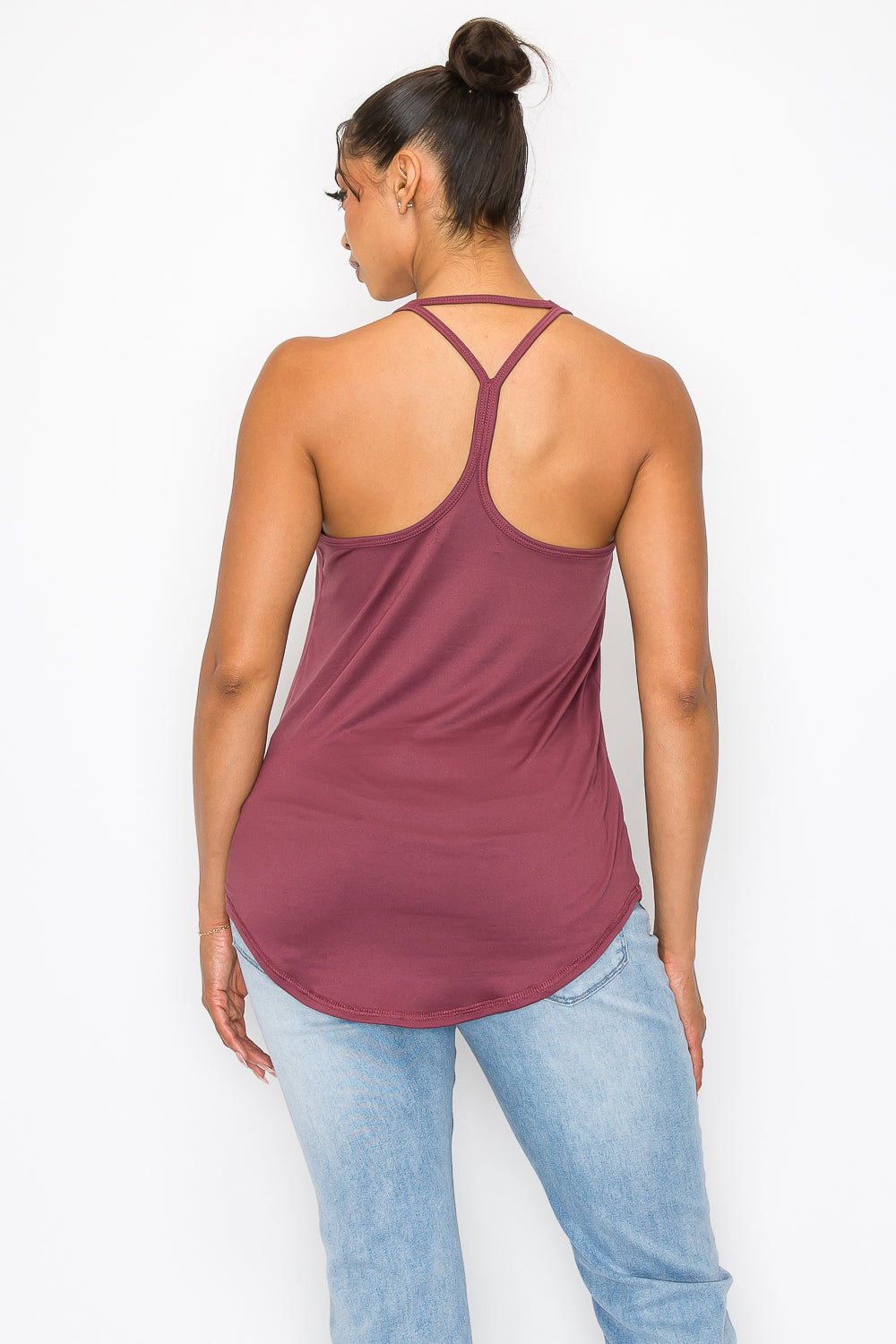 Strappy Y Back Tank Top - Berry – Knit Riot