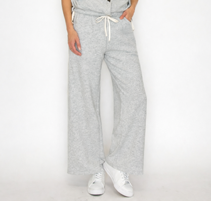 Wide-Leg French Terry Pants