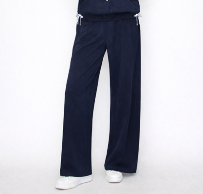 Wide-Leg French Terry Pants- Navy (Pack XS-S-M-L 1-2-2-1)