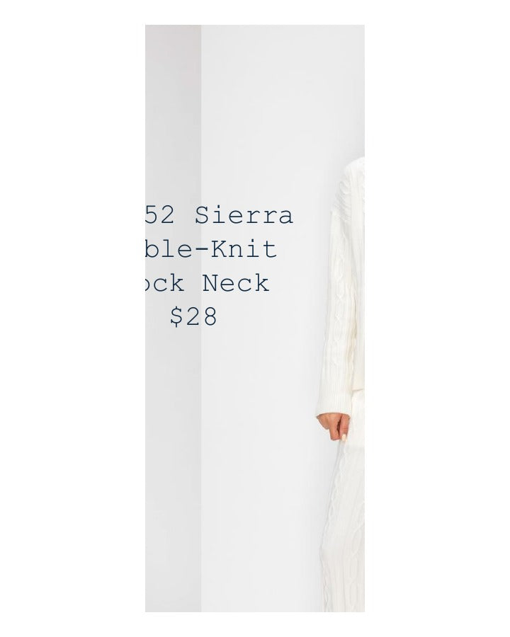 Sierra Cable-Knit Mock Neck - Cloudy Cream wholesale pack